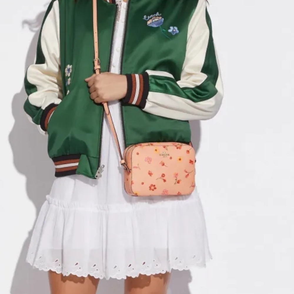Coach Mini Camera Bag With Mystical Floral Print in Faded Blush Multi (C8699) - Picture 4 of 13